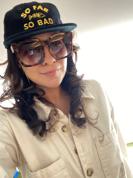 So Far So Bad Black Cord Hat